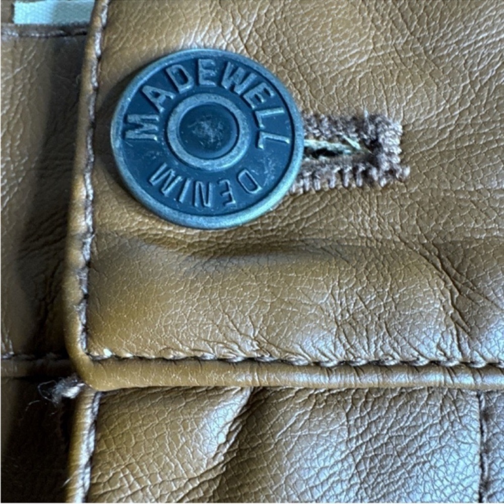 MADEWELL The Perfect Vintage Wide-Leg Jean in Vegan Leather, Pockets, Size 28. - Picture 5 of 12